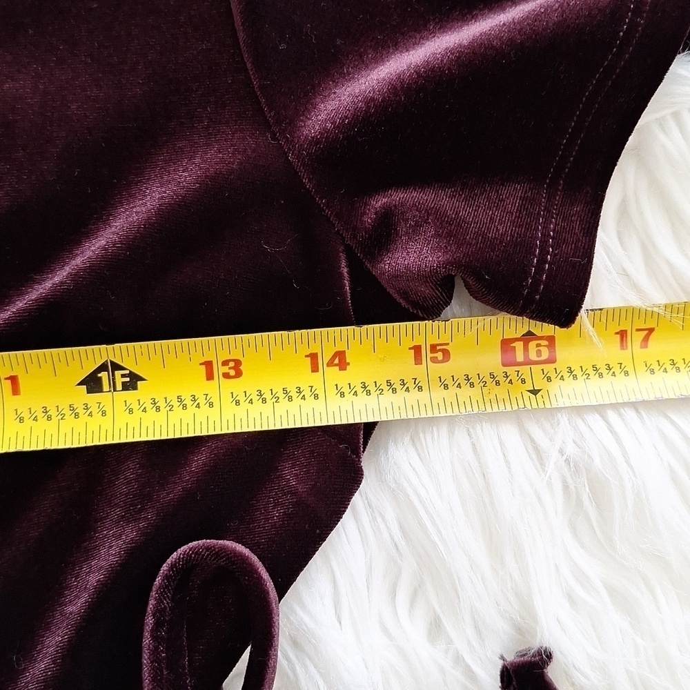 One Clothing Los Angeles Plum Velvet Wrap Dress - Picture 13 of 16